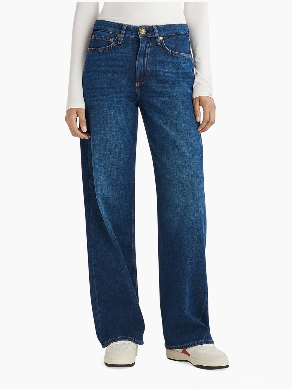 RAG & BONE Logan Mid Rise Wide Leg Jean in Color Annalise